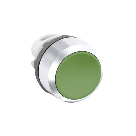 Cabeza para pulsador no luminoso rasante verde 22mm plástico cromado
