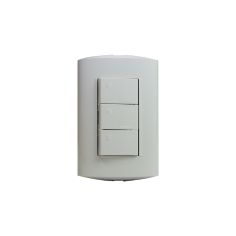 Interruptor de conmutación 3 vías 10A 250V blanco con placa blanca Modus Style