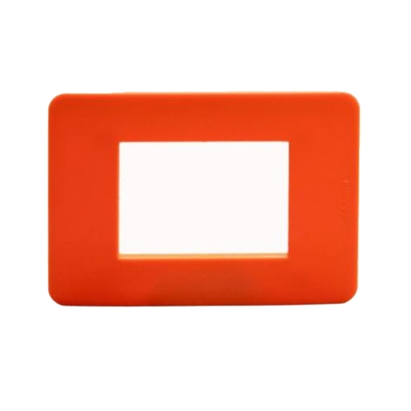 Placa de 3 módulos sin soporte plástico naranja modelo Matix Go
