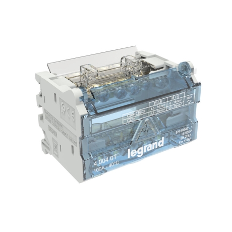 Repartidor de barras escalonadas bipolar 100A 4 mod