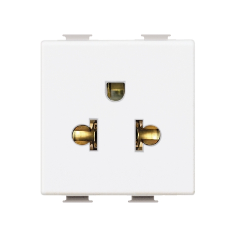 Tomacorriente universal 2x16A + T 250V 2 módulos blanco Matix