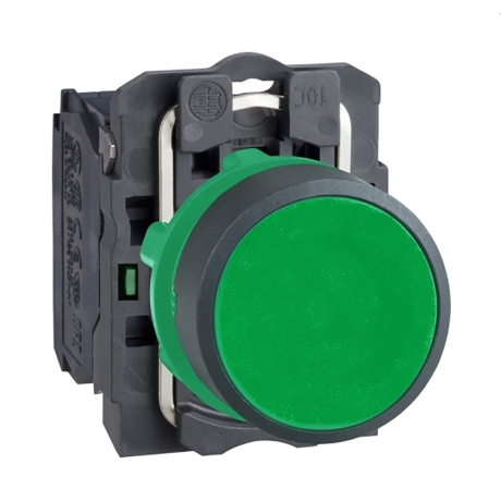 Pulsador no luminoso rasante verde 22mm 1NA IP66