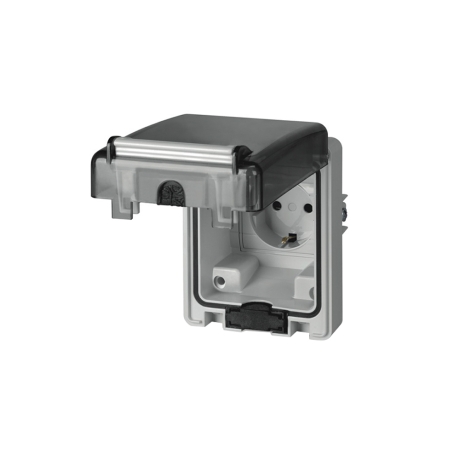 Tomacorriente p/empotrar Schuko 2x16A+T 250V IP66/67 Domoplus