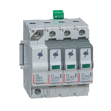 Cartucho p/limitador de sobretensiones 3P+N, 50kA 320V