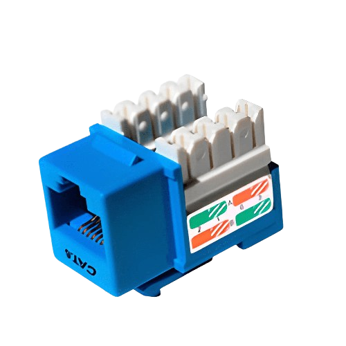 Adaptador Jack 180° RJ45 CAT 6 DIXON Azul