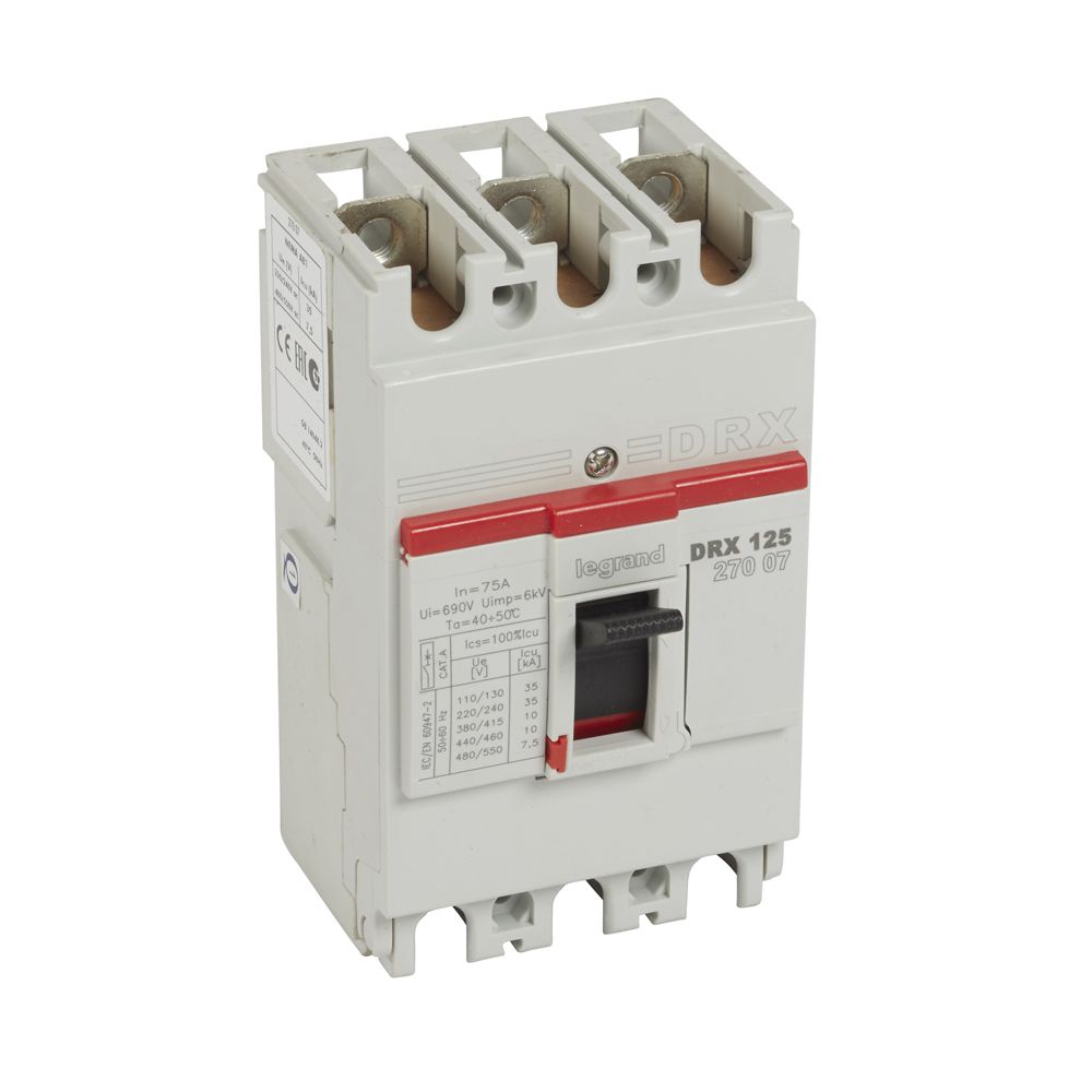 Interruptor termomagnético fijo 3x75A 10kA 415VAC