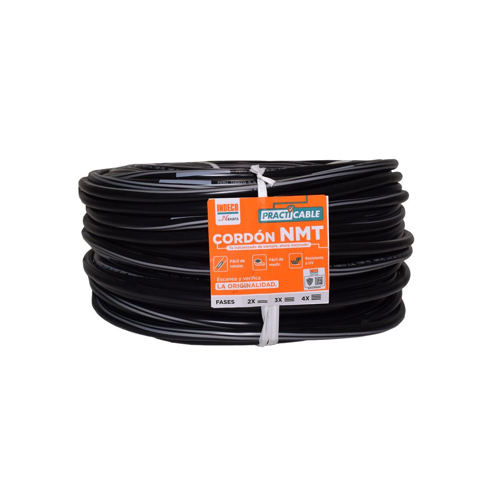 Cable de arrastre vulcanizado NMT 2x10AWG 500V, x rollo, Practicable