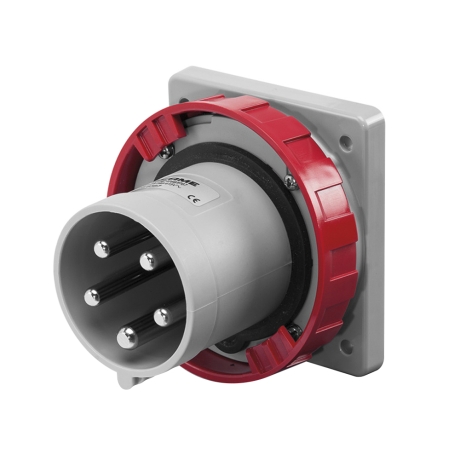 Tomacorriente p/empotrar recto 3x63A+T 415V IP67 6h Optima