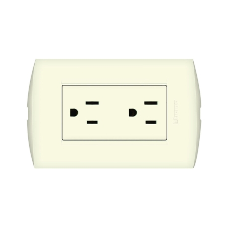 Tomacorriente simple universal 2P 15A 250V marfil placa marfil Modus Style