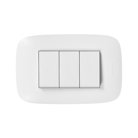 Interruptor triple 10A 250V 3 vías blanco Domino Sencia
