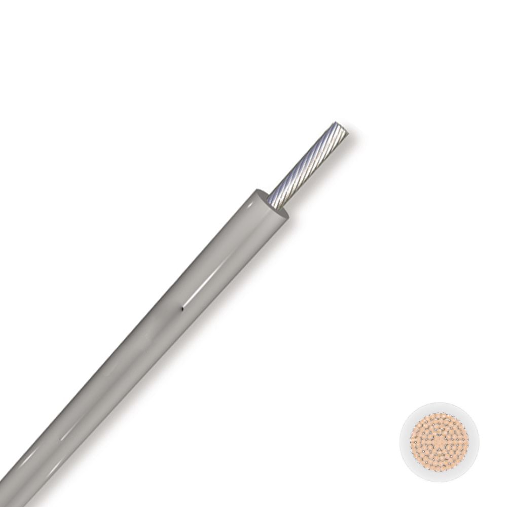 Cable silicona estañado 1x1.5mm2, 500V, 180°C, blanco, x rollo