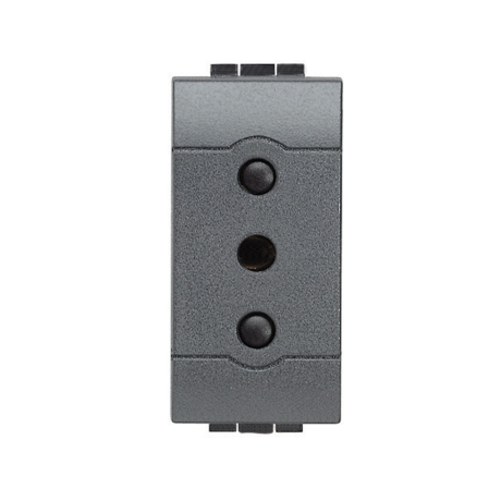 Tomacorriente 2x10A+T redondo 250V Living Light antracita