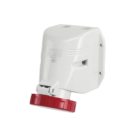 Tomacorriente p/empotrar recto 3x16A+N+T 415V IP67 6h Optima