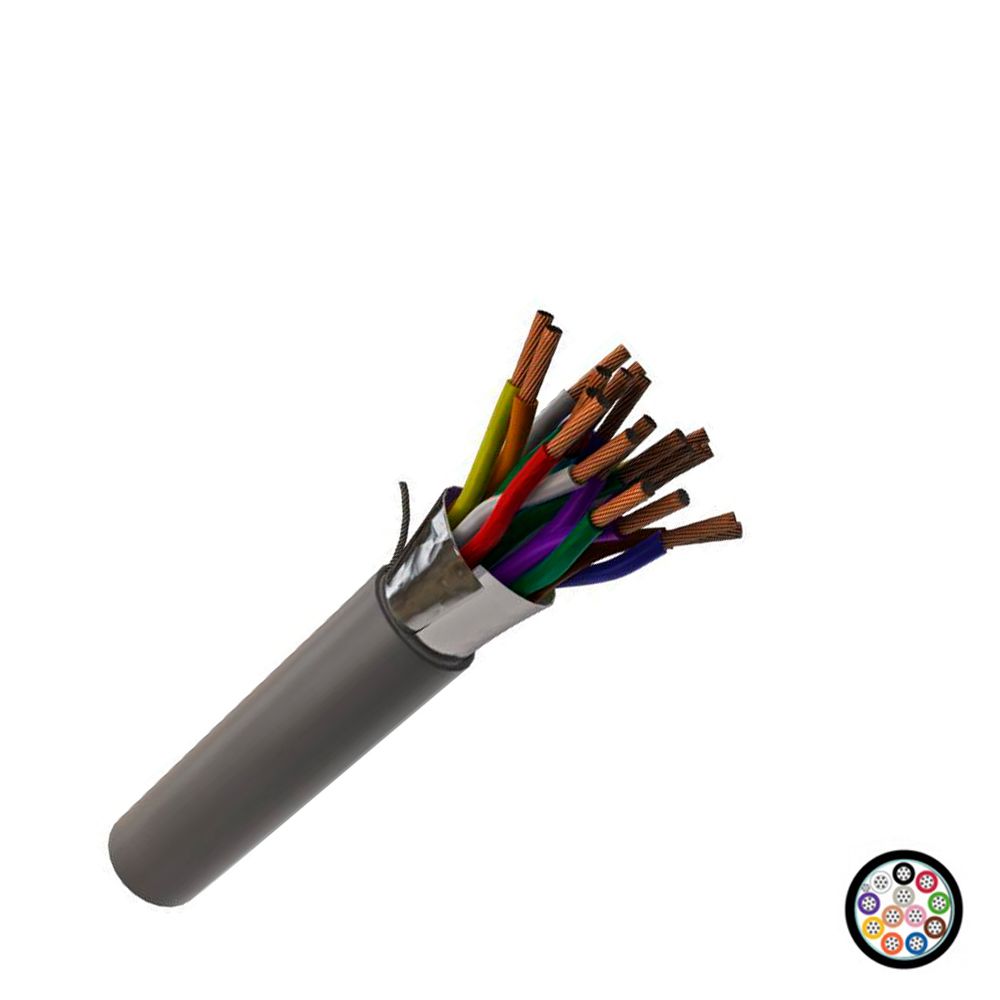 Cable de control apantallado 12x18AWG 600V 105°C UV TC-UL, x metro lineal