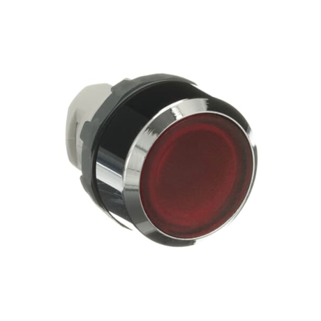 Pulsador Luminoso rasante LED rojo 230VAC 22mm 1NC plástico cromado