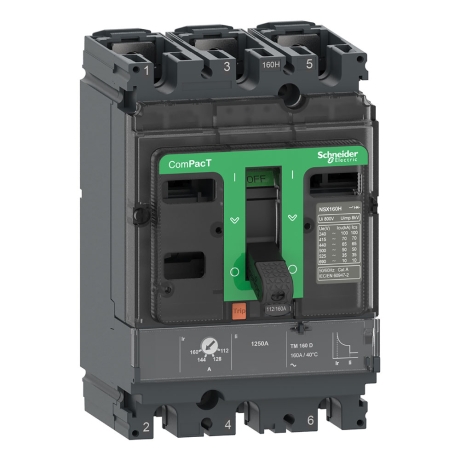 Interruptor termomagnético regulable 3x70-100A 36kA 220/440V NSX100F