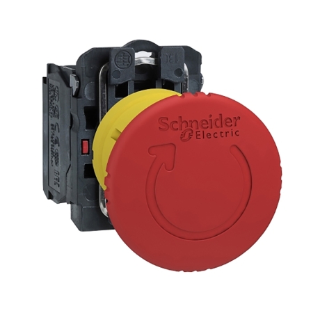 Pulsador de emergencia pulsar-girar 22mm-40mm 1NC plástico