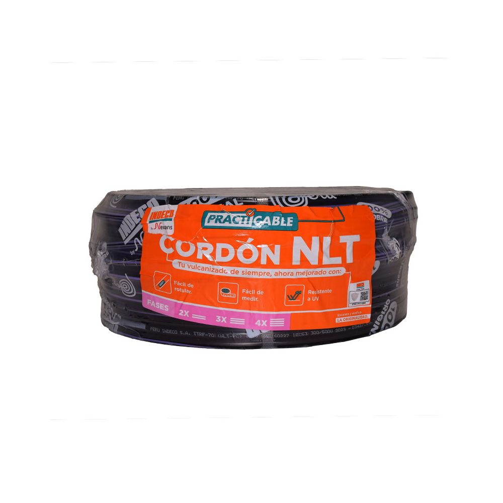 Cable de arrastre vulcanizado NLT 4x16AWG 500V, x rollo, Practicable