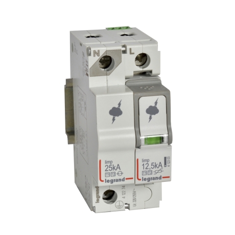 Limitador de sobretensión T1+2 1P+N 25kA 320V