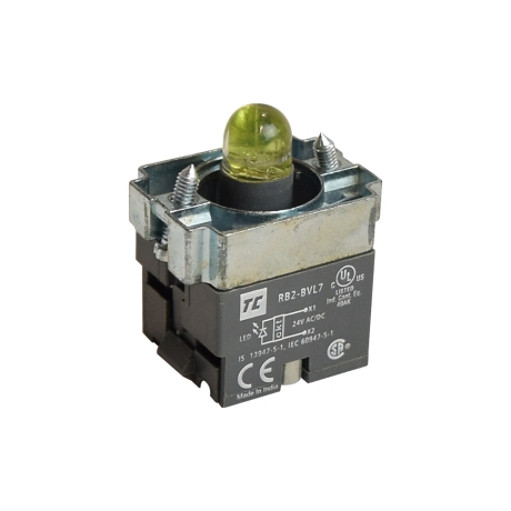 Cuerpo de luz piloto 22mm 24VAC/DC con LED verde