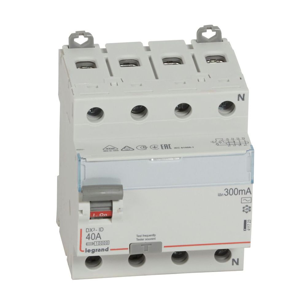 Interruptor diferencial 4x40A 300mA 230V 4 módulos DIN