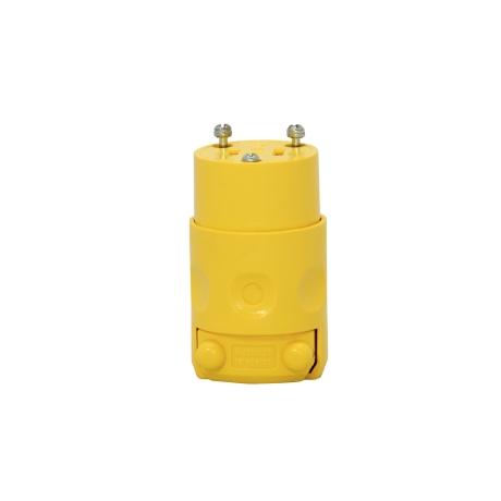 Tomacorriente aéreo plano 2x15A 125/250V NEMA 1-15R PVC amarillo