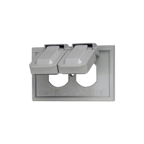 Placa hermética horizontal p/tomacorriente doble termoplástico