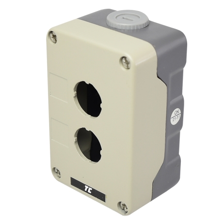 Caja vacía metálica para pulsador de 2 orificios 22mm