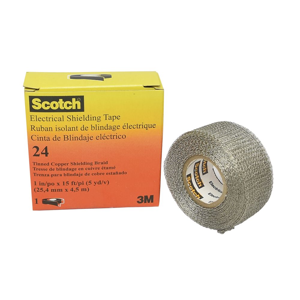 Cinta Scotch 24 malla cobre estañado 1¨ x4.5mts