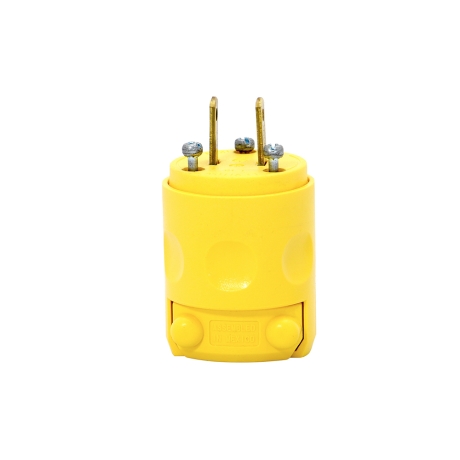 Enchufe plano 2x15A 125/250V NEMA 1-15P PVC amarillo