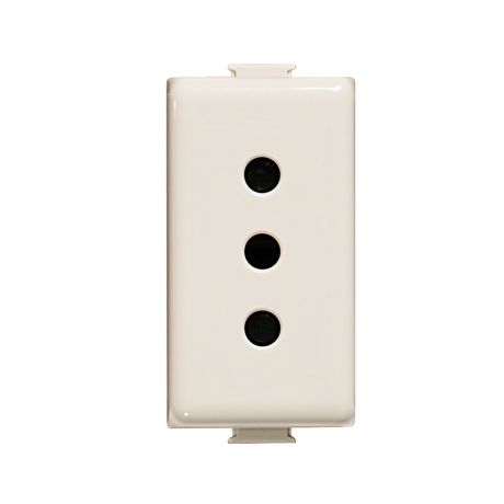 Tomacorriente simple 2x10A+T 250V 1 módulo marfil Matix