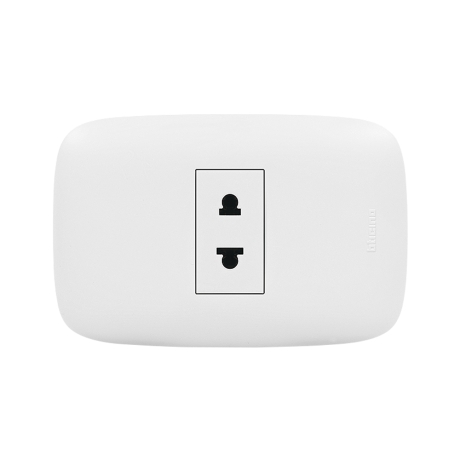 Tomacorriente Schuko 2 polos + tierra 16A 250V Domino Sencilla