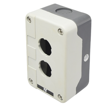 Caja vacía termoplástica para pulsador de 2 orificios 22mm IP65