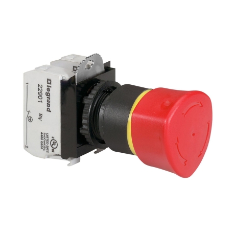 Pulsador de emergencia desenclavamiento por giro 22mm-40mm 1NC