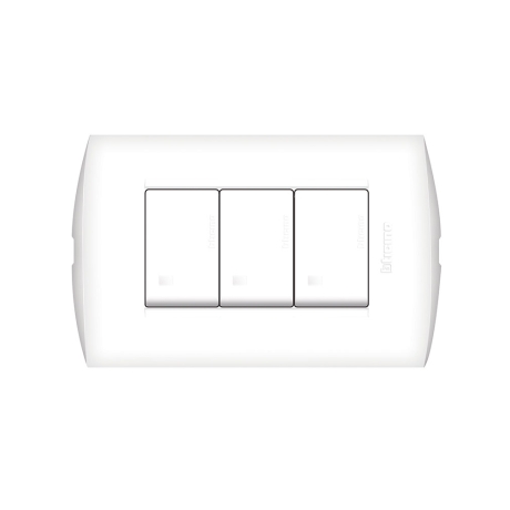 Interruptor triple unipolar 10A 250V blanco Modus Style