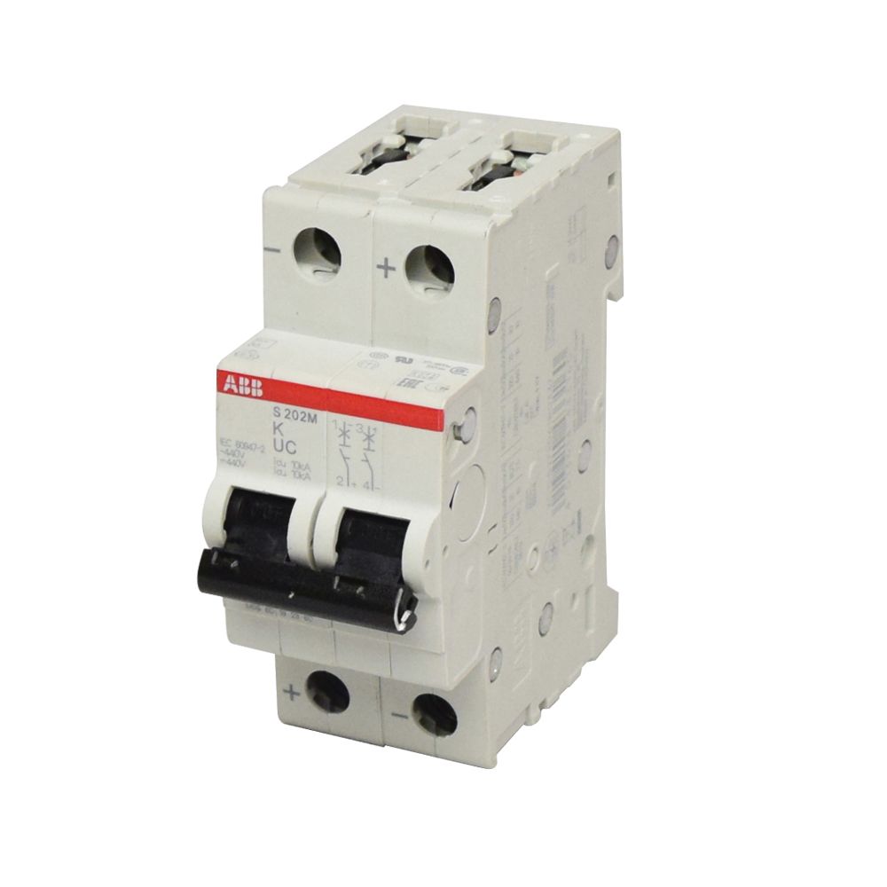 Interruptor termomagnético 2x16A 25/10kA 220DC/440AC/DC tipo K DIN